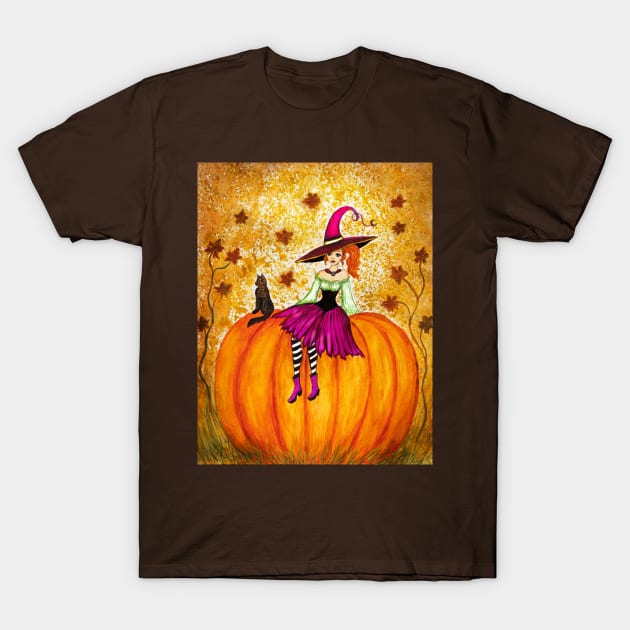 Redhead witch ready for autumn T-Shirt by redwitchart